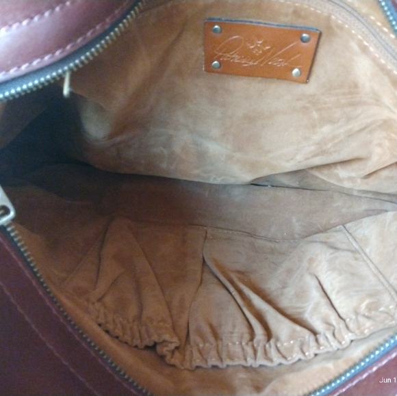 PATRICIA NASH ENGLISH COUNTRY FLORAL LEATHER SATCHEL GUC - Picture 6 of 16